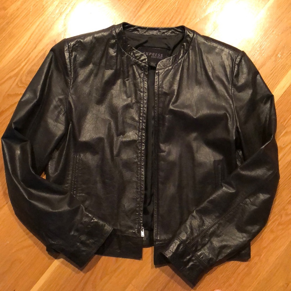 Black leather jacket